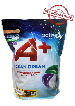 Капсулы для стирки А+ 4в1 Ocean Dream для всех типов тканей, 56 шт